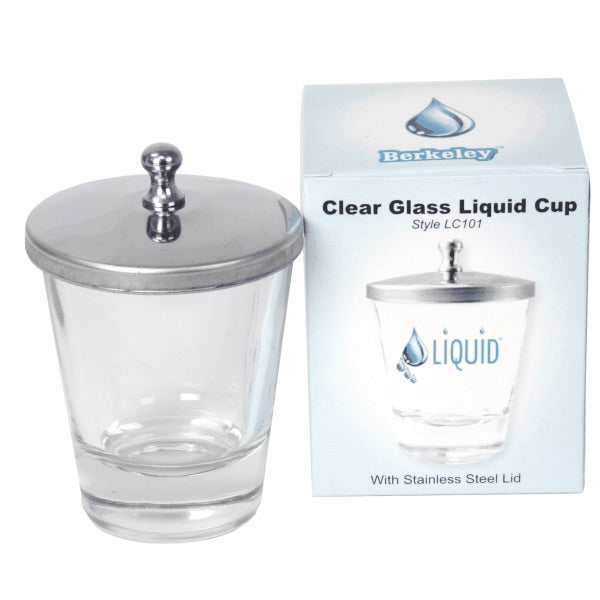 Liquid Cup - Clear Glass with Lid