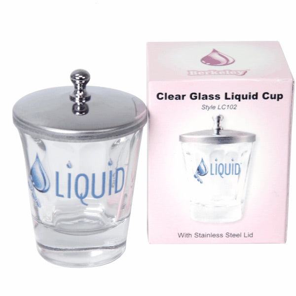Liquid Cup - Clear Glass with Lid