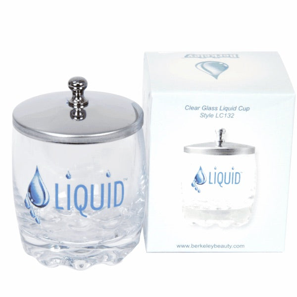 Liquid Cup - Clear Glass with Lid