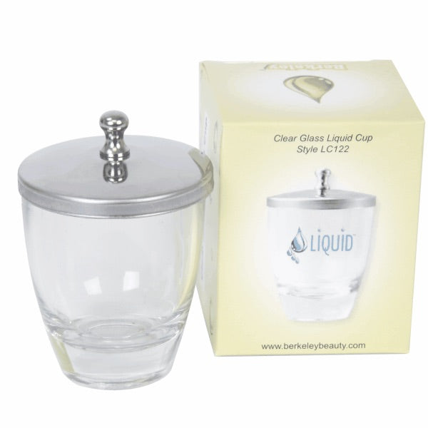 Liquid Cup - Clear Glass with Lid