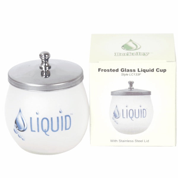 Liquid Cup - Clear Glass with Lid