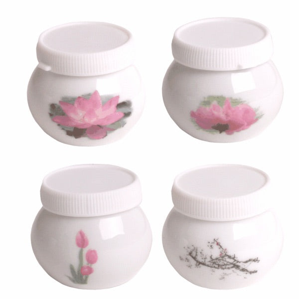 Porcelain Liquid Jar With Lid | Assorted Flower Design
