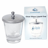 Liquid Cup - Clear Glass with Lid
