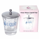 Liquid Cup - Clear Glass with Lid