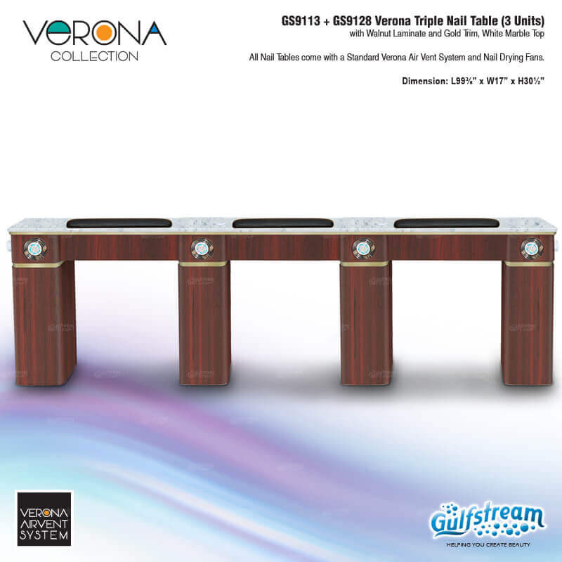 VERONA TRIPLE NAIL TABLE (3 UNITS)