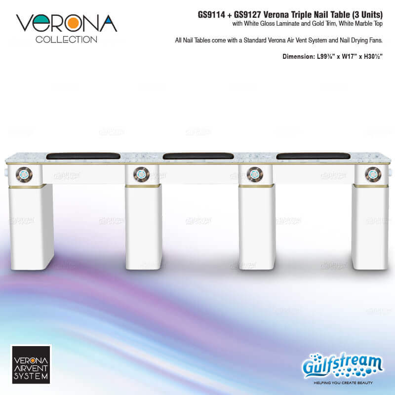 VERONA TRIPLE NAIL TABLE (3 UNITS)