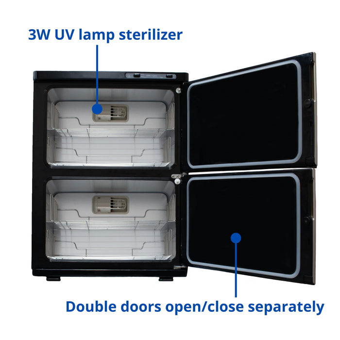 DOUBLE-DOOR DERMALOGIC STAINLESS TOWEL WARMER 45L