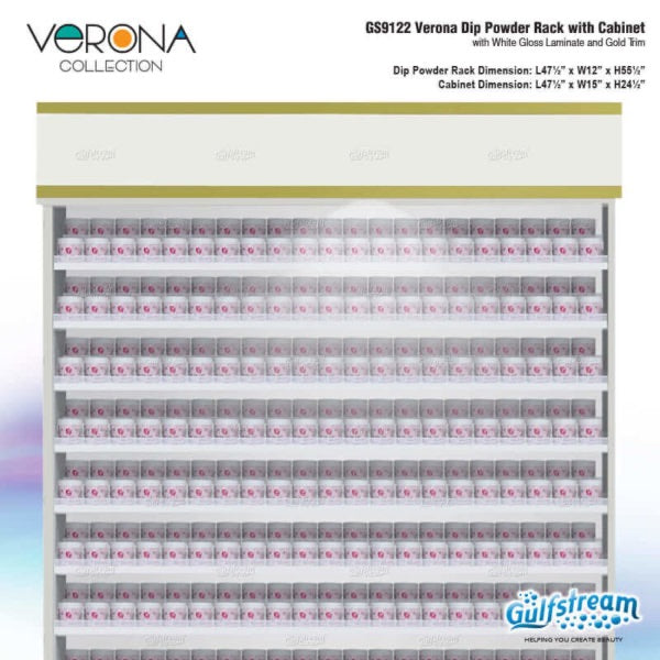 Verona Dip Powder Rack with Cabinet