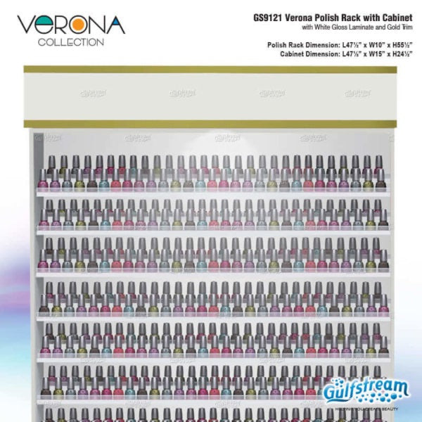 Verona Polish Rack with Cabinet