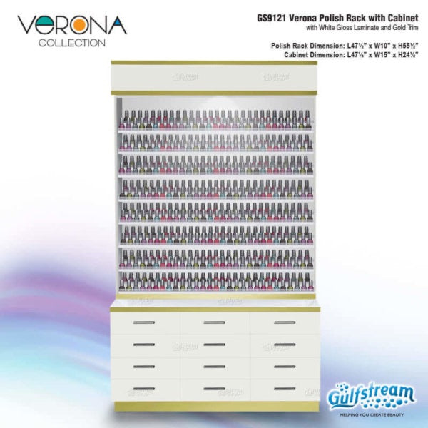 Verona Polish Rack with Cabinet