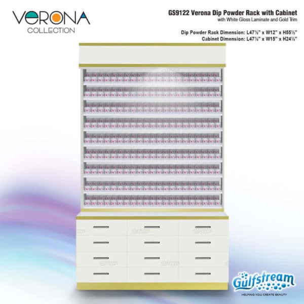 Verona Dip Powder Rack with Cabinet